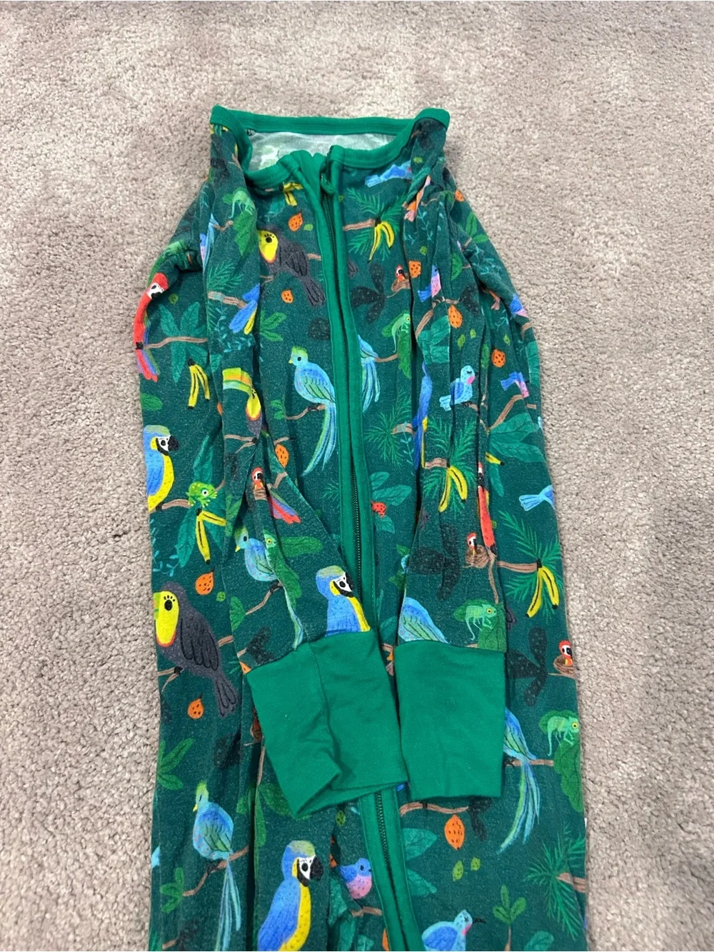 Little Sleepies Green Tropical Parrot Zippy